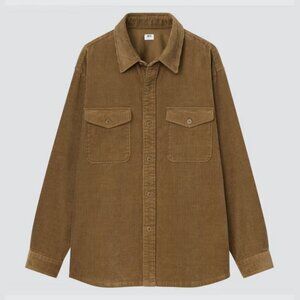 Uniqlo oversized corduroy work long sleeve shirt